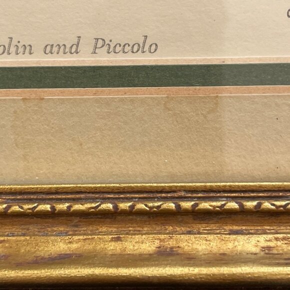 Vintage C. Don Ensor Violin Piccolo Note Card Art Print Framed Double Matt Gold - Picture 6 of 12